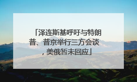 泽连斯基呼吁与特朗普、普京举行三方会谈，美俄暂未回应