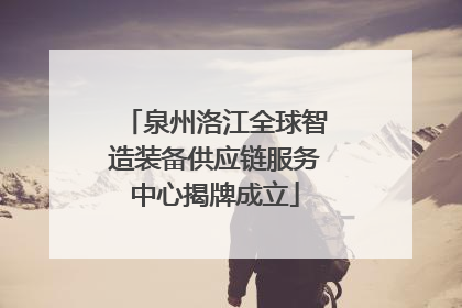 泉州洛江全球智造装备供应链服务中心揭牌成立