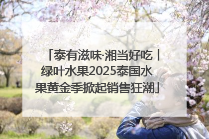泰有滋味·湘当好吃丨绿叶水果2025泰国水果黄金季掀起销售狂潮