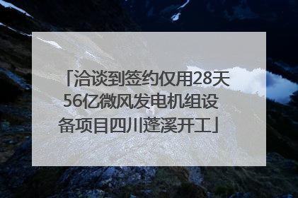 洽谈到签约仅用28天 56亿微风发电机组设备项目四川蓬溪开工