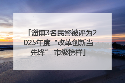 淄博3名民警被评为2025年度“改革创新当先锋” 市级榜样