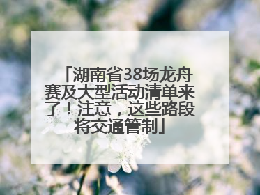 湖南省38场龙舟赛及大型活动清单来了！注意，这些路段将交通管制
