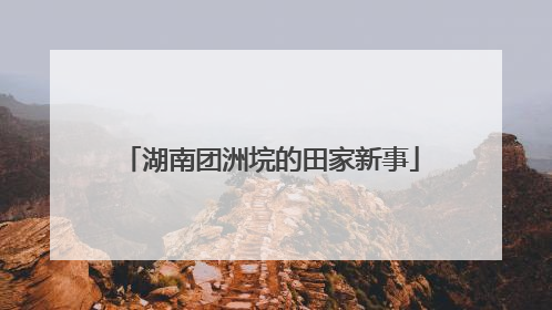 湖南团洲垸的田家新事
