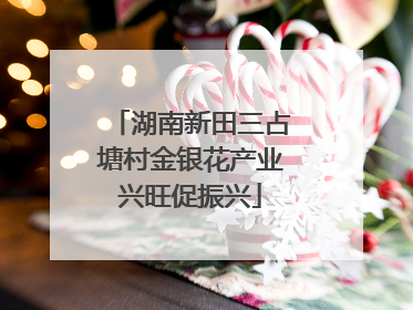 湖南新田三占塘村金银花产业兴旺促振兴