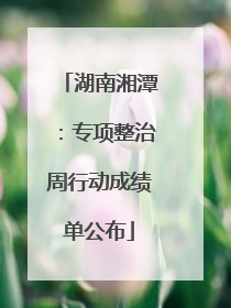湖南湘潭：专项整治周行动成绩单公布