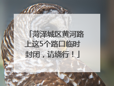 菏泽城区黄河路上这5个路口临时封闭，请绕行！
