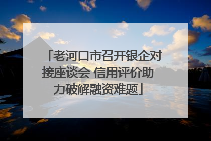 老河口市召开银企对接座谈会 信用评价助力破解融资难题