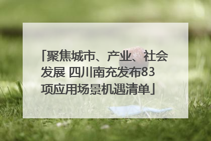 聚焦城市、产业、社会发展 四川南充发布83项应用场景机遇清单
