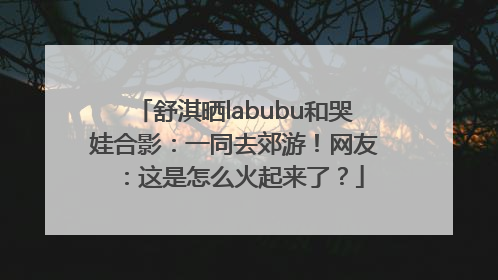 舒淇晒labubu和哭娃合影：一同去郊游！网友：这是怎么火起来了？