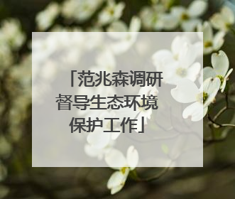 范兆森调研督导生态环境保护工作