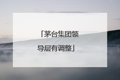 茅台集团领导层有调整