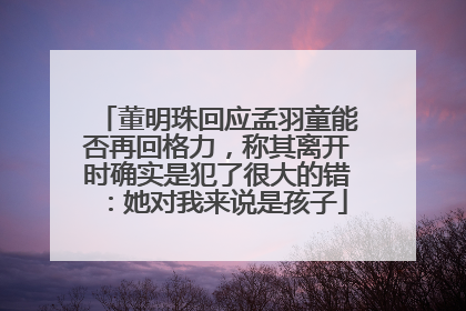 董明珠回应孟羽童能否再回格力，称其离开时确实是犯了很大的错：她对我来说是孩子