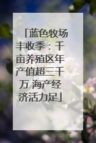 蓝色牧场丰收季：千亩养殖区年产值超三千万 海产经济活力足