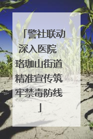 警社联动深入医院 珞珈山街道精准宣传筑牢禁毒防线
