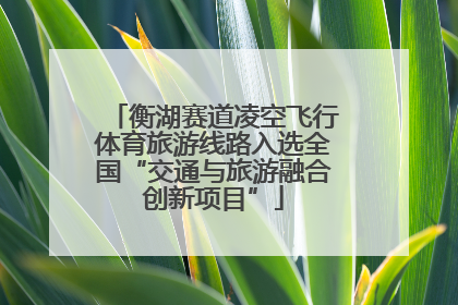 衡湖赛道凌空飞行体育旅游线路入选全国“交通与旅游融合创新项目”