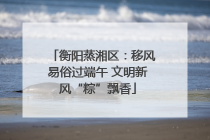 衡阳蒸湘区：移风易俗过端午 文明新风“粽”飘香
