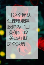 这个团队让锂电池隔膜降为“白菜价” 攻关15年跃居全球第一