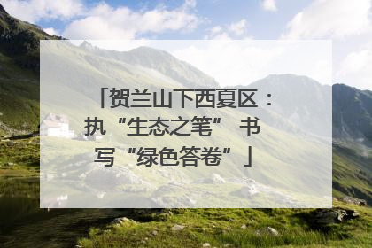 贺兰山下西夏区：执“生态之笔” 书写“绿色答卷”