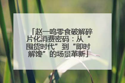 赵一鸣零食破解碎片化消费密码：从“囤货时代”到“即时解馋”的场景革新