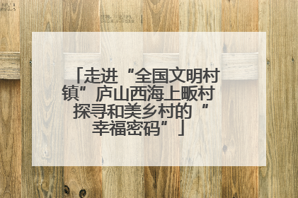 走进“全国文明村镇”庐山西海上畈村 探寻和美乡村的“幸福密码”