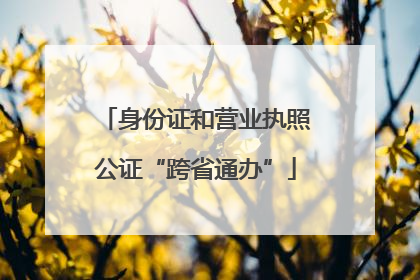 身份证和营业执照公证“跨省通办”