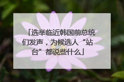 选举临近韩国前总统们发声，为候选人“站台”都说些什么