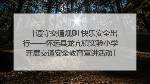 遵守交通规则 快乐安全出行——怀远县龙亢镇实验小学开展交通安全教育宣讲活动