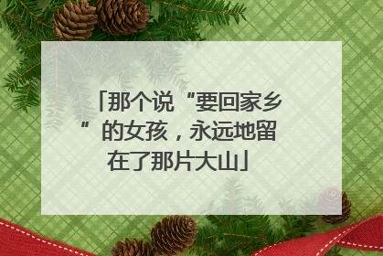 那个说“要回家乡”的女孩，永远地留在了那片大山