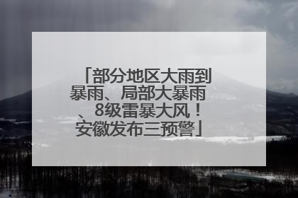 部分地区大雨到暴雨、局部大暴雨、8级雷暴大风！安徽发布三预警