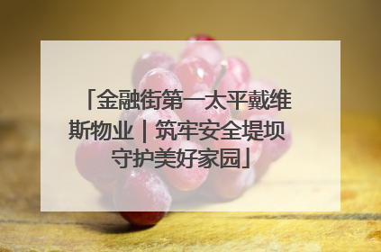 金融街第一太平戴维斯物业｜筑牢安全堤坝 守护美好家园