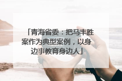青海省委：把马丰胜案作为典型案例，以身边事教育身边人
