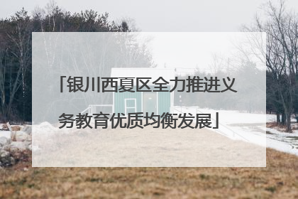 银川西夏区全力推进义务教育优质均衡发展