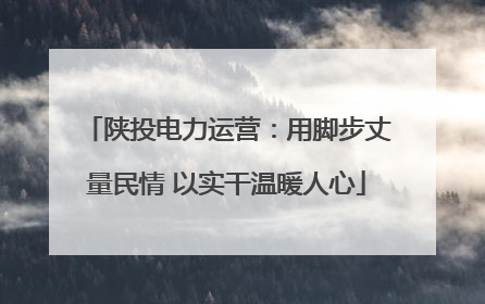 陕投电力运营：用脚步丈量民情 以实干温暖人心