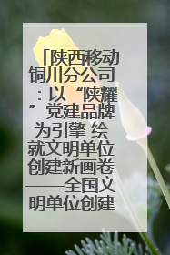 陕西移动铜川分公司：以“陕耀”党建品牌为引擎 绘就文明单位创建新画卷——全国文明单位创建纪实