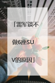 雷军谈不做6座SUV的原因