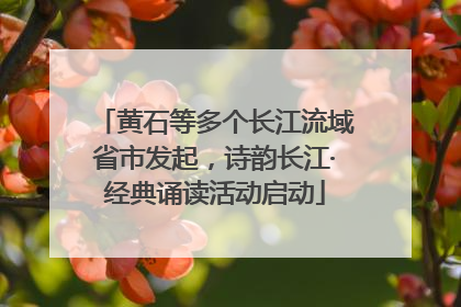 黄石等多个长江流域省市发起，诗韵长江·经典诵读活动启动