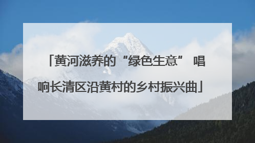 黄河滋养的“绿色生意” 唱响长清区沿黄村的乡村振兴曲