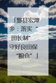 黟县宏潭乡：落实“田长制” 守好良田保“粮仓”