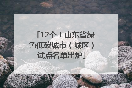 12个！山东省绿色低碳城市（城区）试点名单出炉