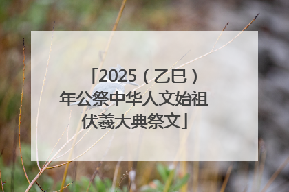 2025（乙巳）年公祭中华人文始祖伏羲大典祭文