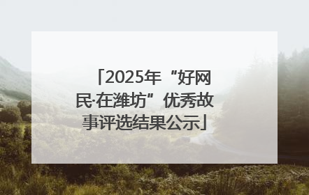 2025年“好网民·在潍坊”优秀故事评选结果公示