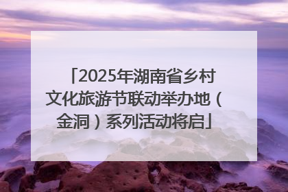 2025年湖南省乡村文化旅游节联动举办地（金洞）系列活动将启