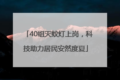 40组灭蚊灯上岗，科技助力居民安然度夏