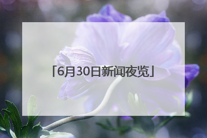 6月30日新闻夜览