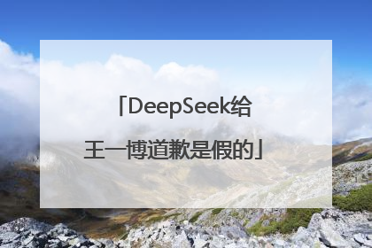 DeepSeek给王一博道歉是假的